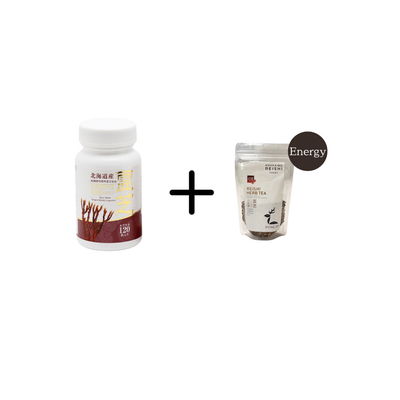 Special set (Deer Horn Reishi capsules + Kitcho Reishi herb tea)